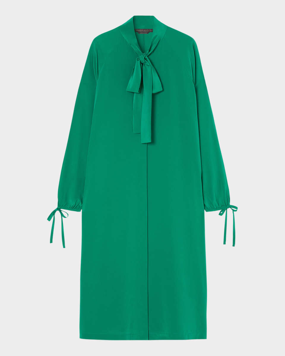 Plus Size Norel Split-Sleeve Silk Midi Dress